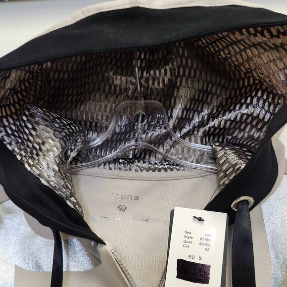 I'Cona Women's Tan/Beige Hoodie W/Metallic Netted Inner Hood Size S & XXL - Picture 2 of 10